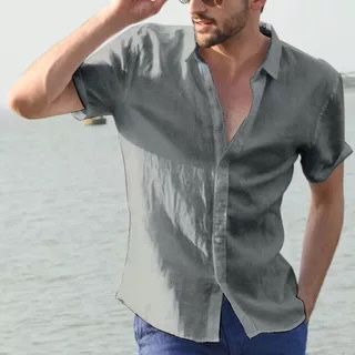 Chemise d'été homme Lin Confortable Élégante