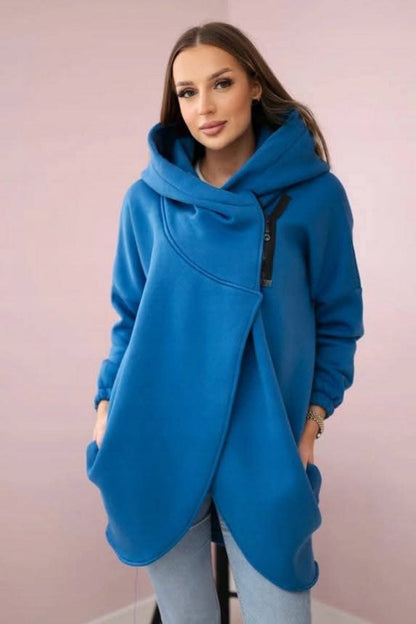 Veste sweat élégante Fermeture éclair asymétrique