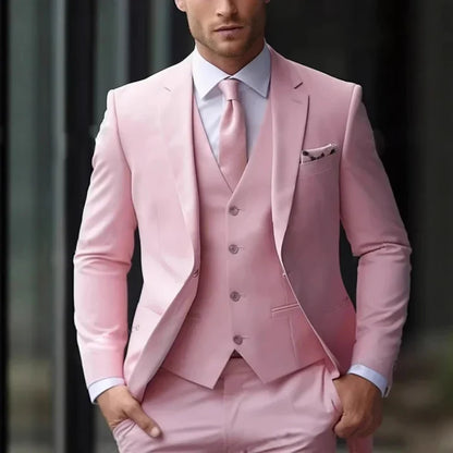 Costume homme 3 pièces élégant coupe slim