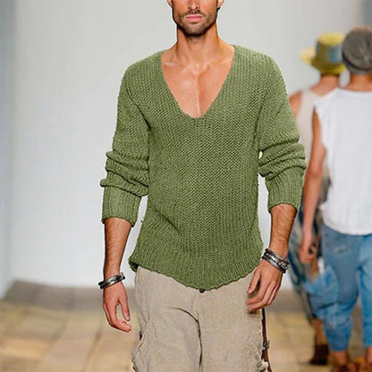 Pull-over homme décontracté col V confortable