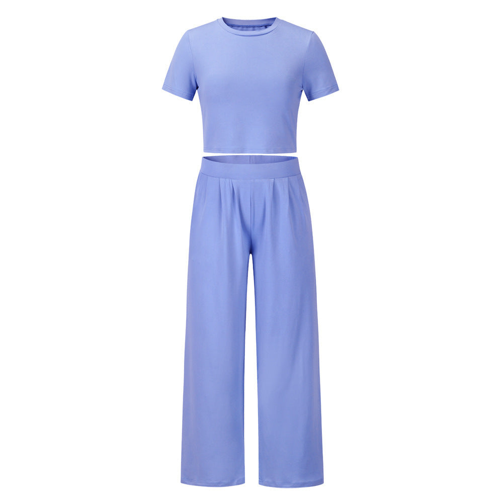 Ensemble top et pantalon large confortables d'été pour femmes
