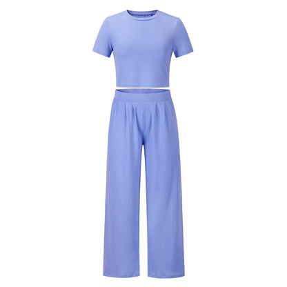 Ensemble top et pantalon large confortables d'été pour femmes
