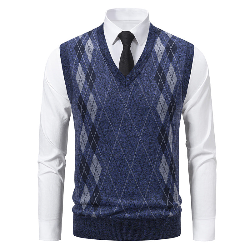Pullunder pour homme motif losanges design élégant