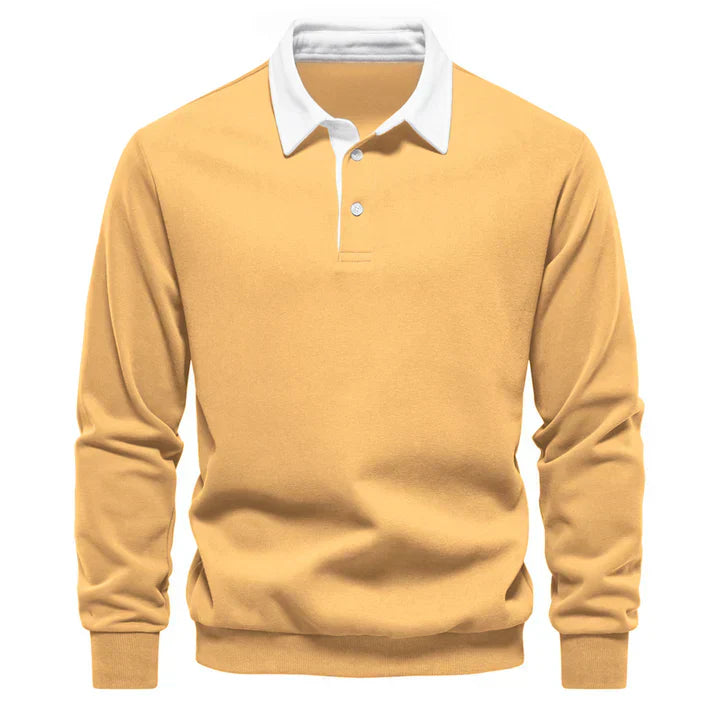 Polo homme manches longues classique élégant