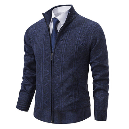 Cardigan torsadé pour homme col montant design moderne