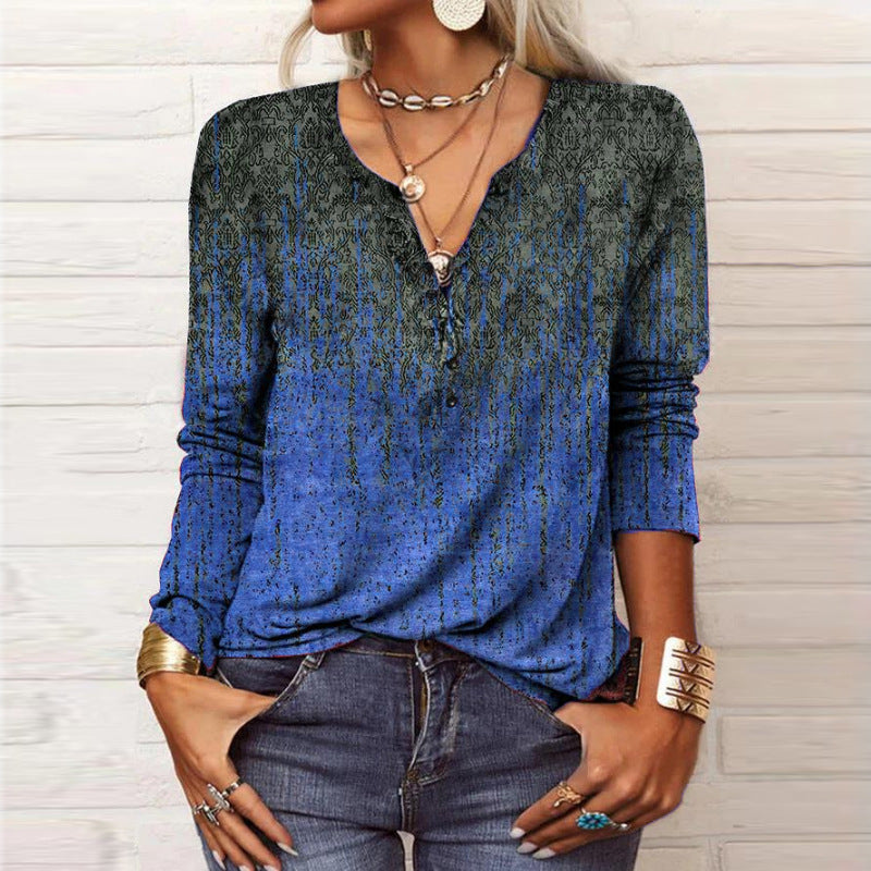 Chemise décontractée femme Manches longues Motif tendance