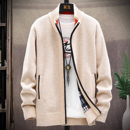 Cardigan homme col montant moderne poches