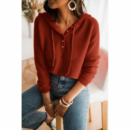Pull-over femme coupe ample tricoté boutons