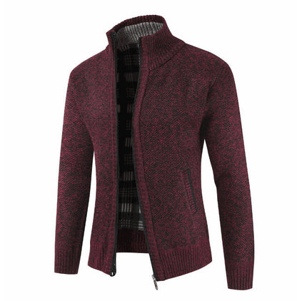Gilet en tricot classique chaud pour homme avec poches