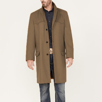 Manteau long classique élégant style western pour homme