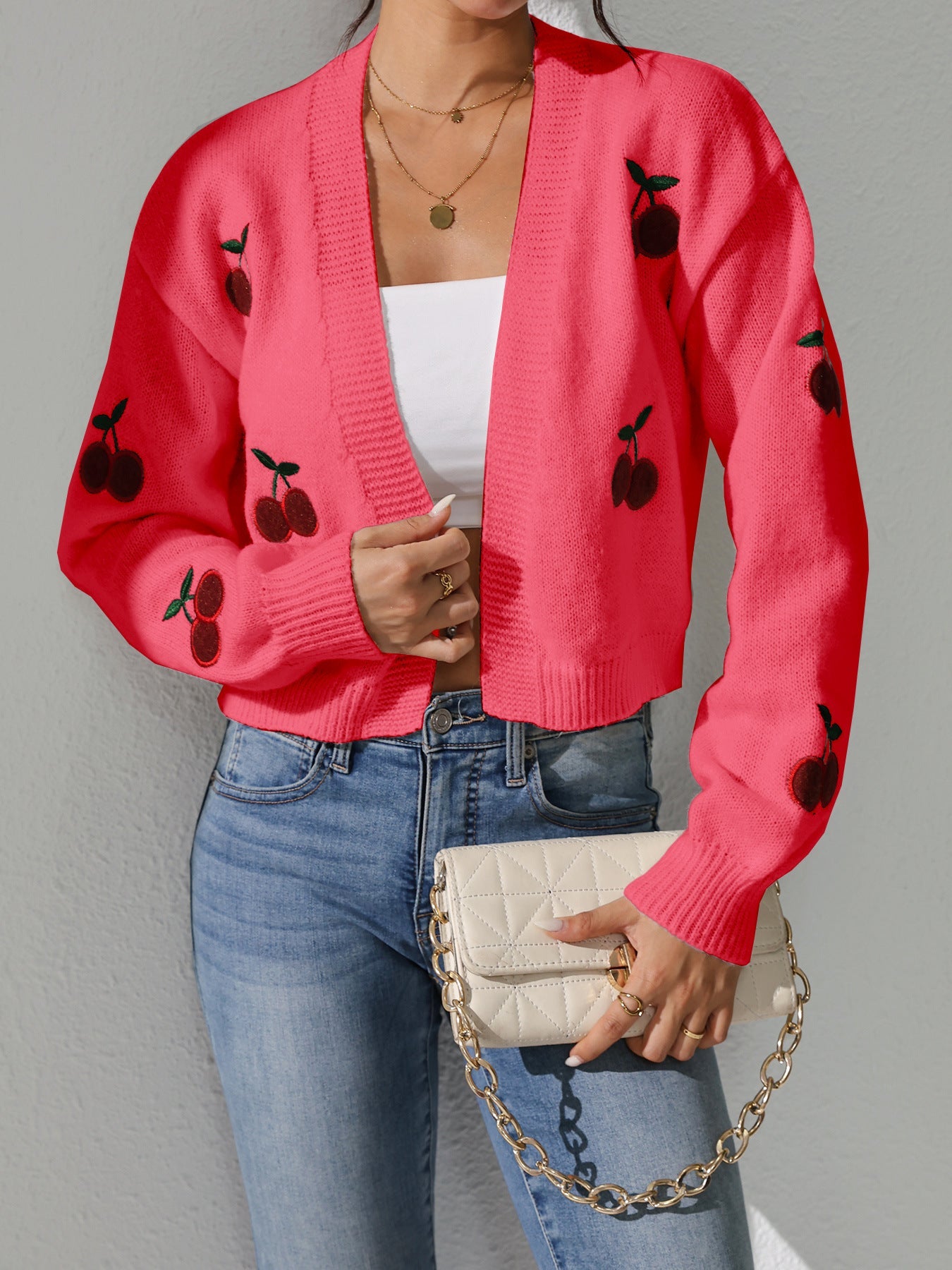 Gilet Tricoté Femme Été Fruité Tendance