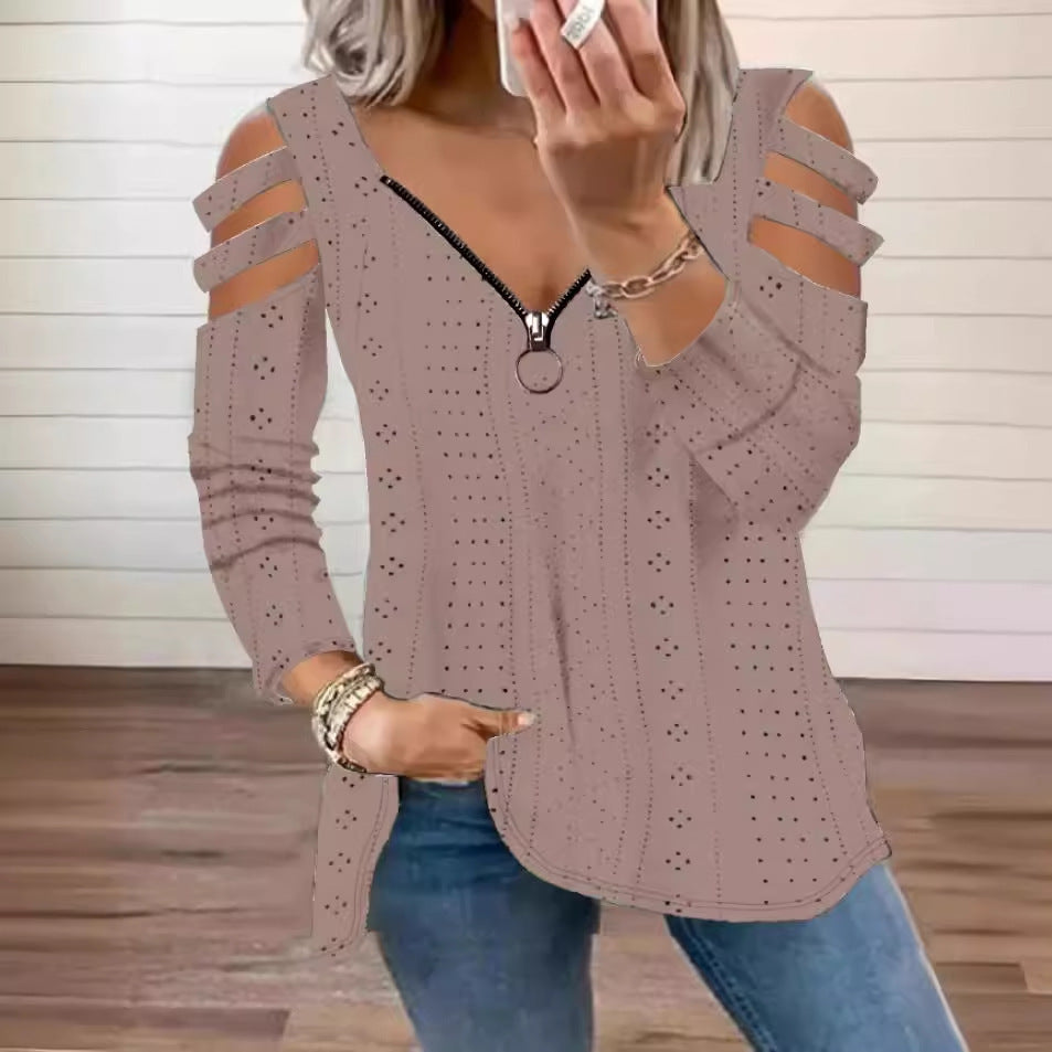 Débardeur femme avec manches cut-out et décolleté en V profond