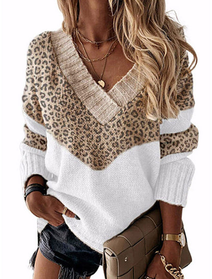Pull pour femmes, motif léopard, tendance