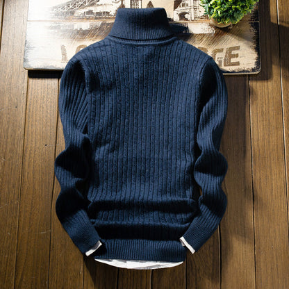 Pull Homme Col Roulé Torsades Mode Élégante