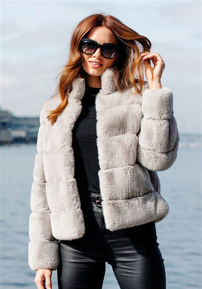 Veste d'hiver femme rembourrage duvet col montant