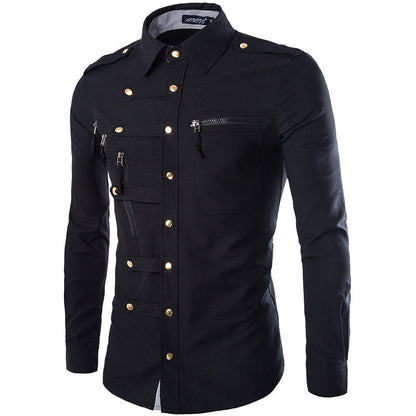 Chemise homme moderne avec poches multiples Qualité supérieure