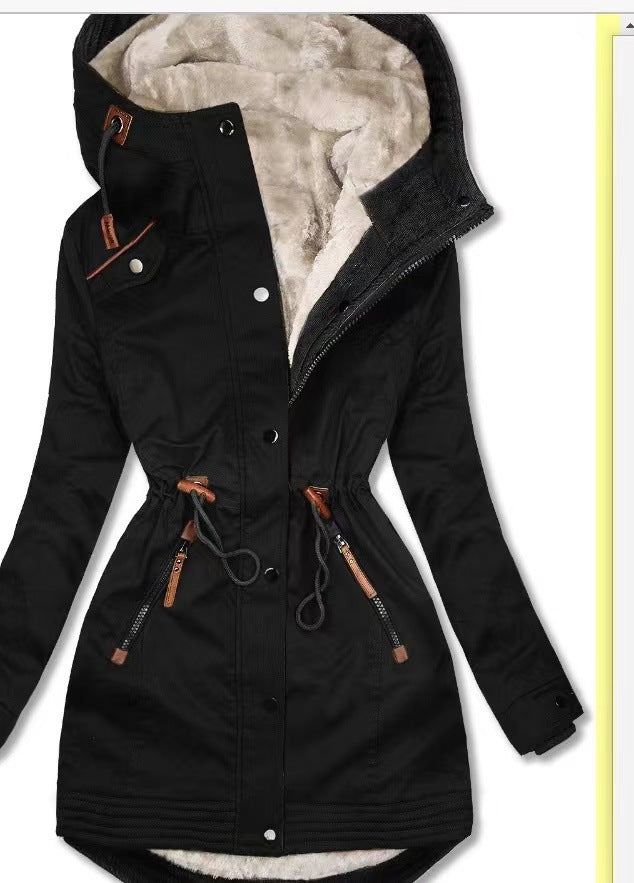Parka d'hiver pour femmes, doublé polaire, isolé