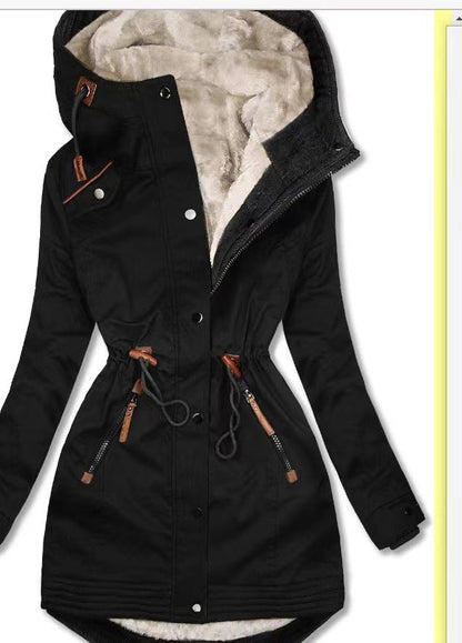 Parka d'hiver pour femmes, doublé polaire, isolé