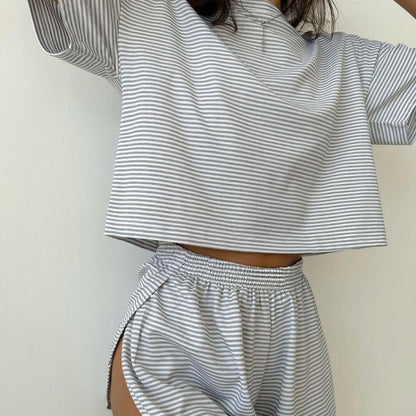 Ensemble décontracté femme Top manches courtes et short été