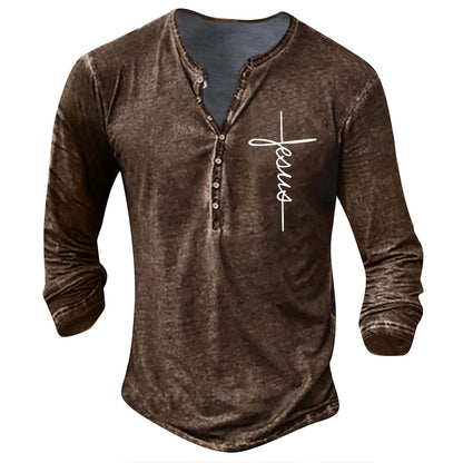 T-shirt manches longues homme imprimé graphique tendance décontracté