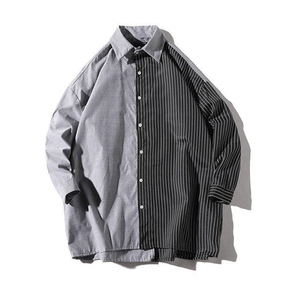 Chemise Homme Moderne Asymétrique Style Urbain