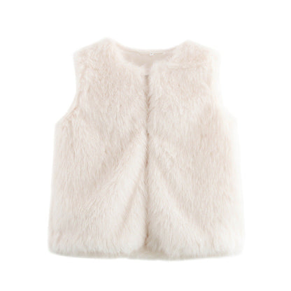 Gilet souple en fausse fourrure élégant pour femme