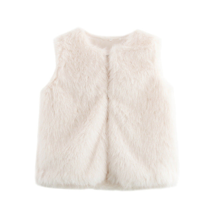 Gilet souple en fausse fourrure élégant pour femme
