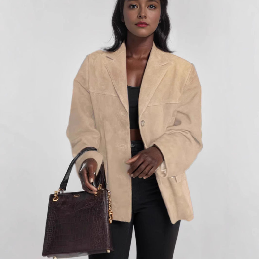 Veste en daim pour femme Style tendance