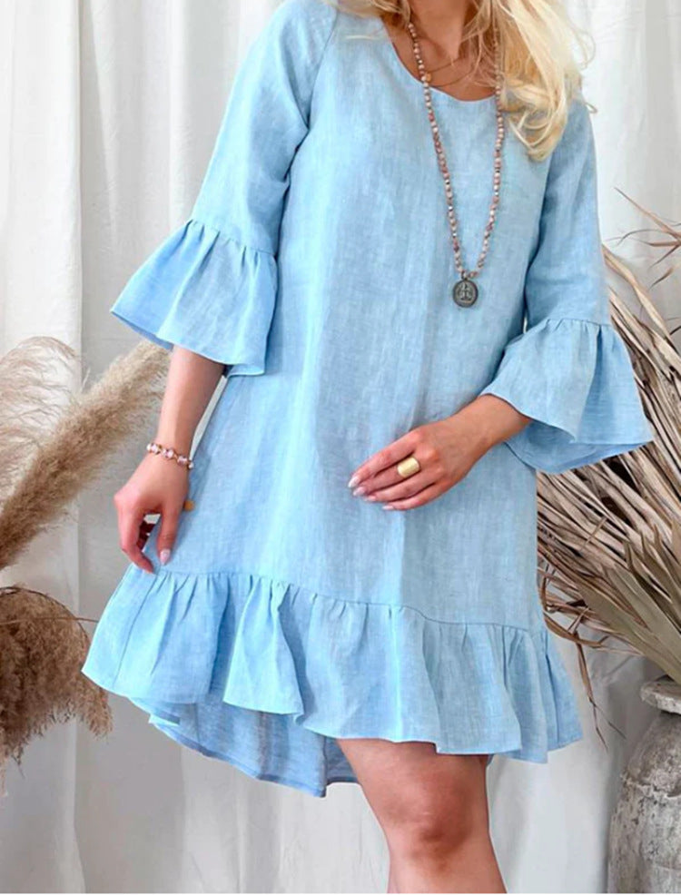 Robe d'été femme en lin coupe large