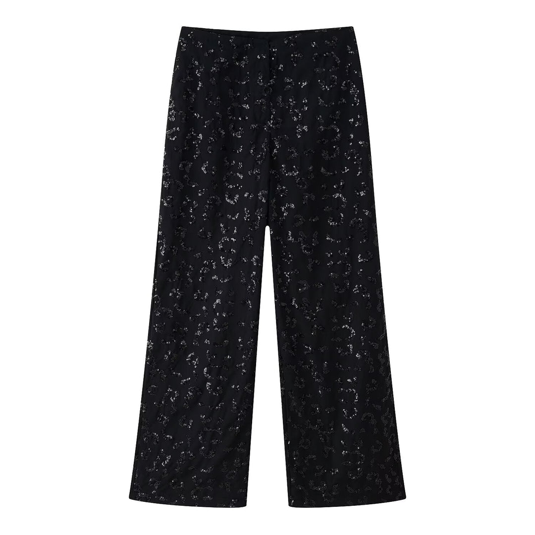 Pantalon élégant en dentelle à motifs floraux pour femmes