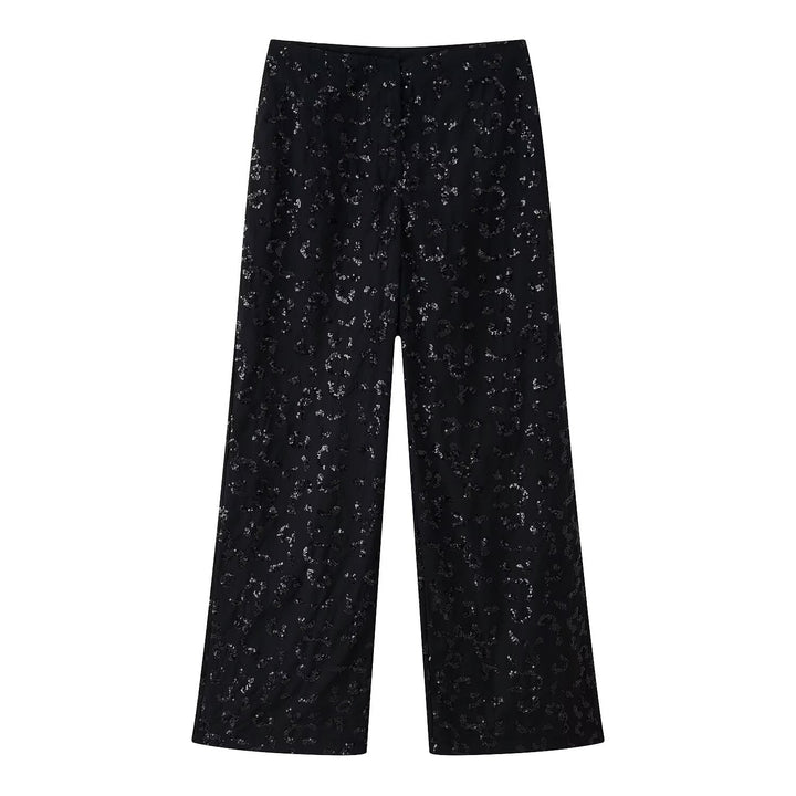 Pantalon élégant en dentelle à motifs floraux pour femmes