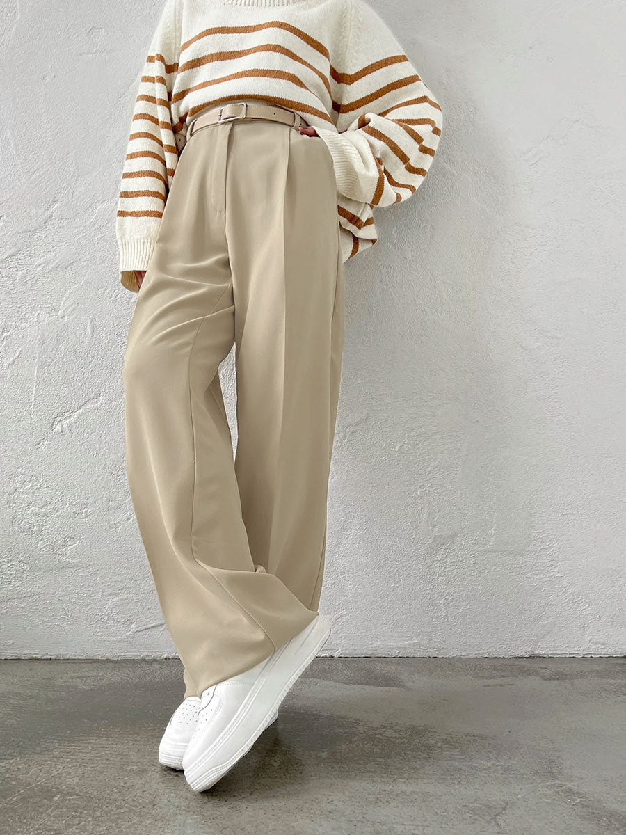 Pantalons taille haute élégants coupe slim pour femmes