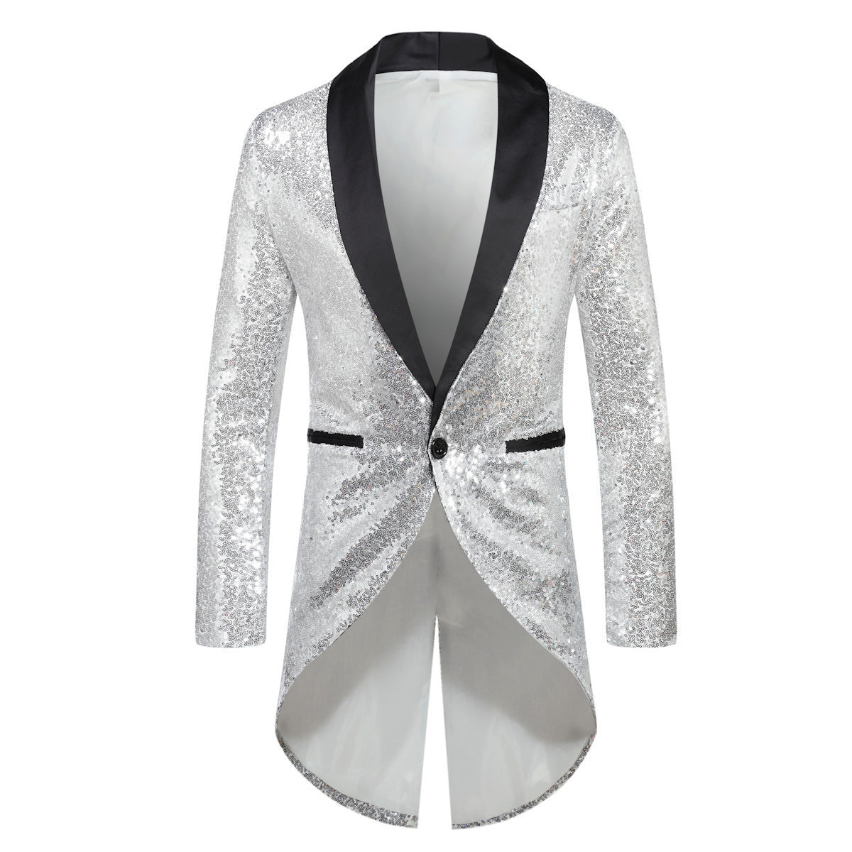 Blazer de costume pour homme, effet pailleté, élégant, col châle
