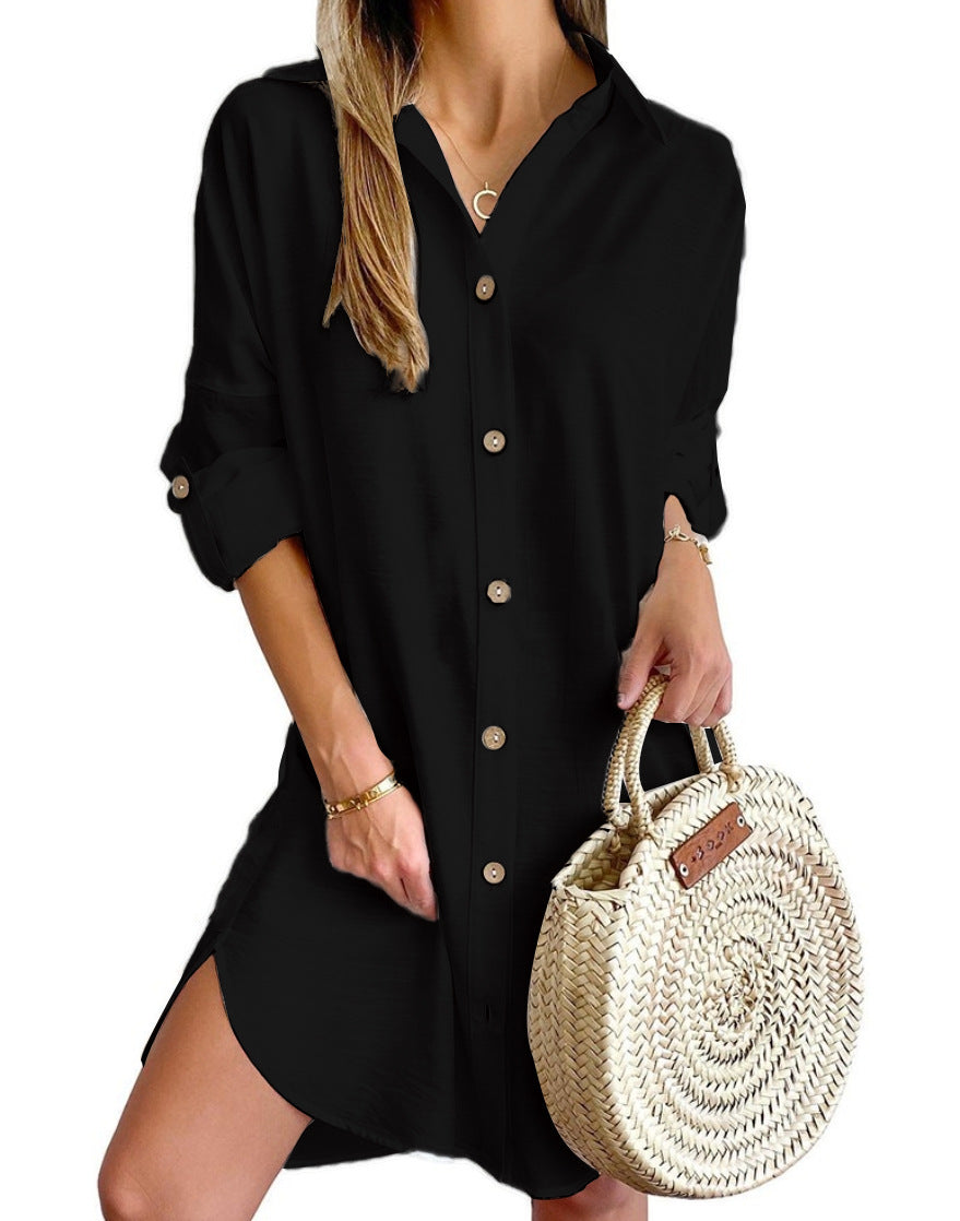 Robe chemisier élégante boutonnée pour femme