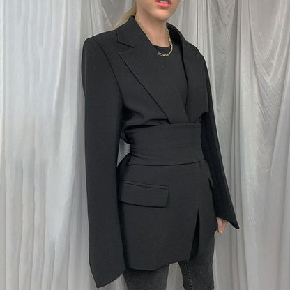 Blazer long élégant pour femme avec poches