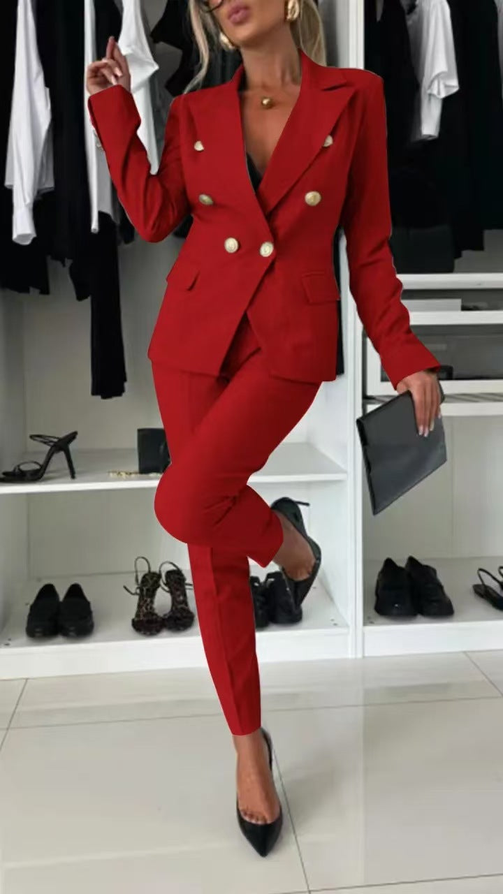 Blazer tendance coupe slim croisé costume de bureau