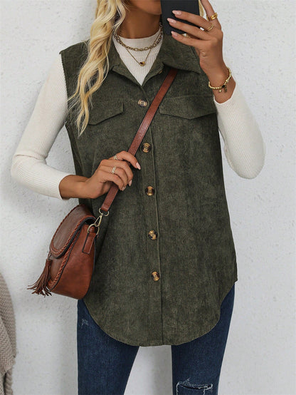 Gilet tendance Homme Chemise Doux Texture côtelée Confortable