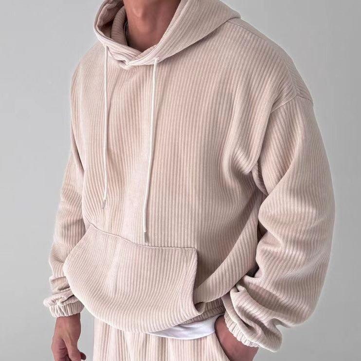 Hoodie homme Confortable Structure côtelée Poche kangourou
