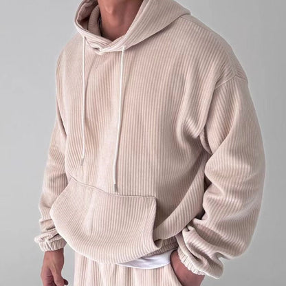 Hoodie homme Confortable Structure côtelée Poche kangourou
