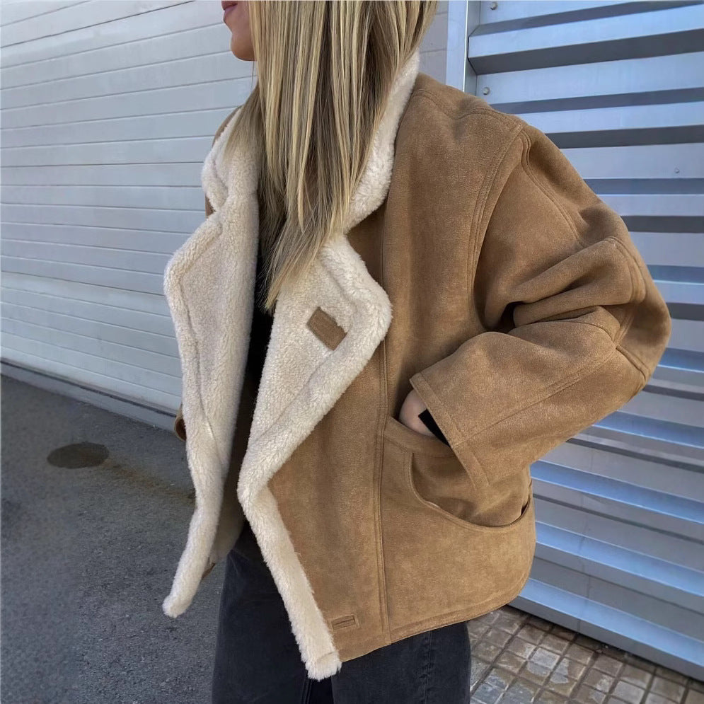 Veste d'hiver pour femme Manteau en peluche oversize moderne