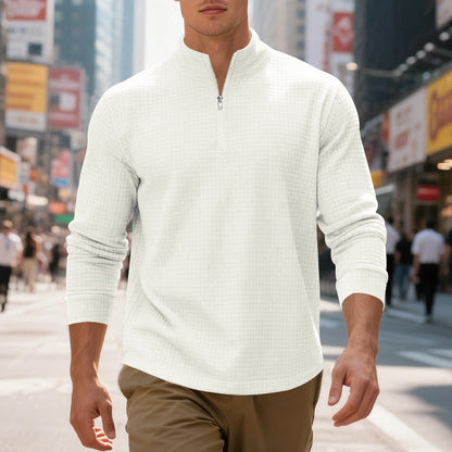 Pull sport homme structuré moderne demi-fermeture éclair