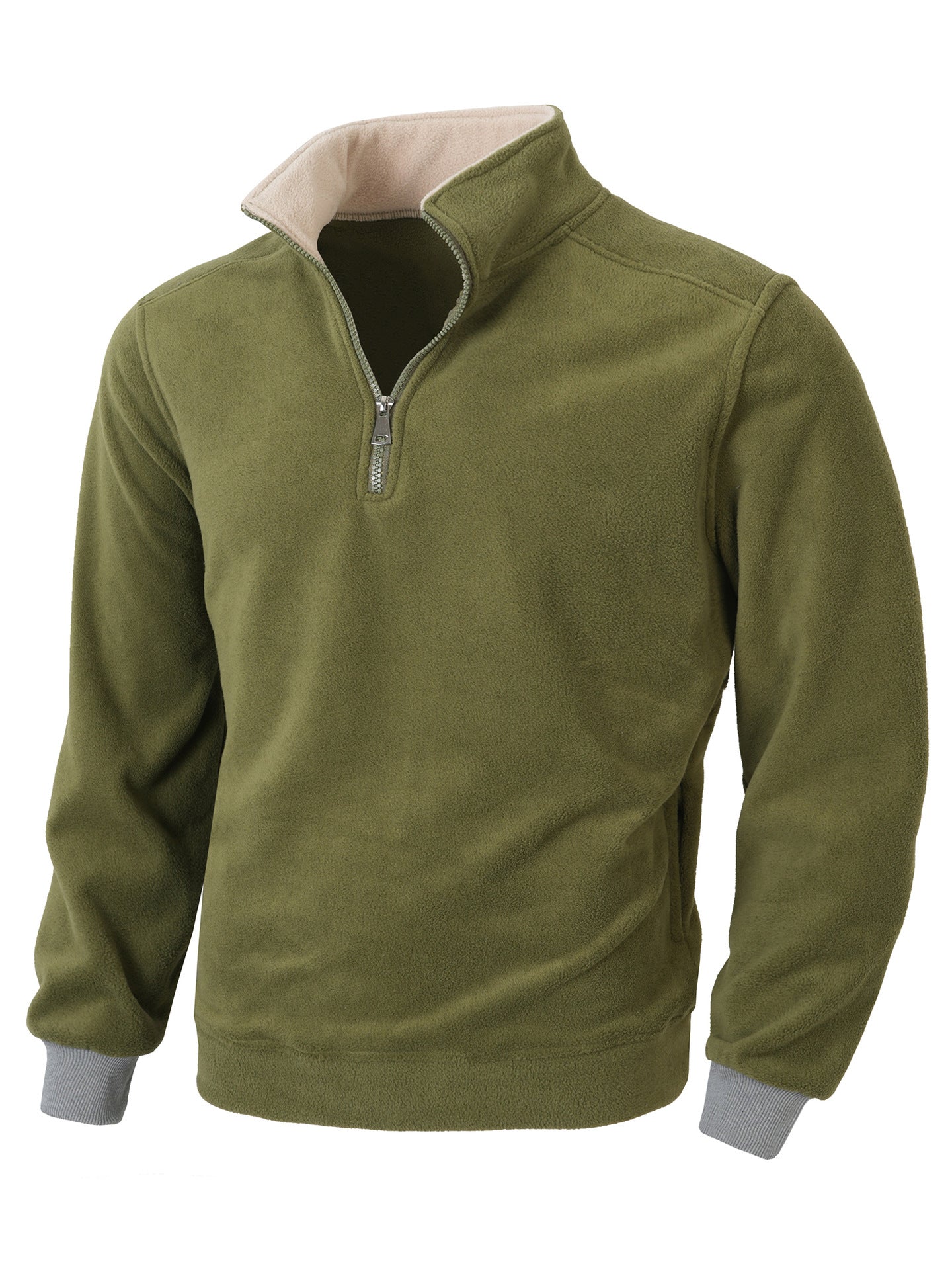 Veste polaire mi-longue chaude pour hommes