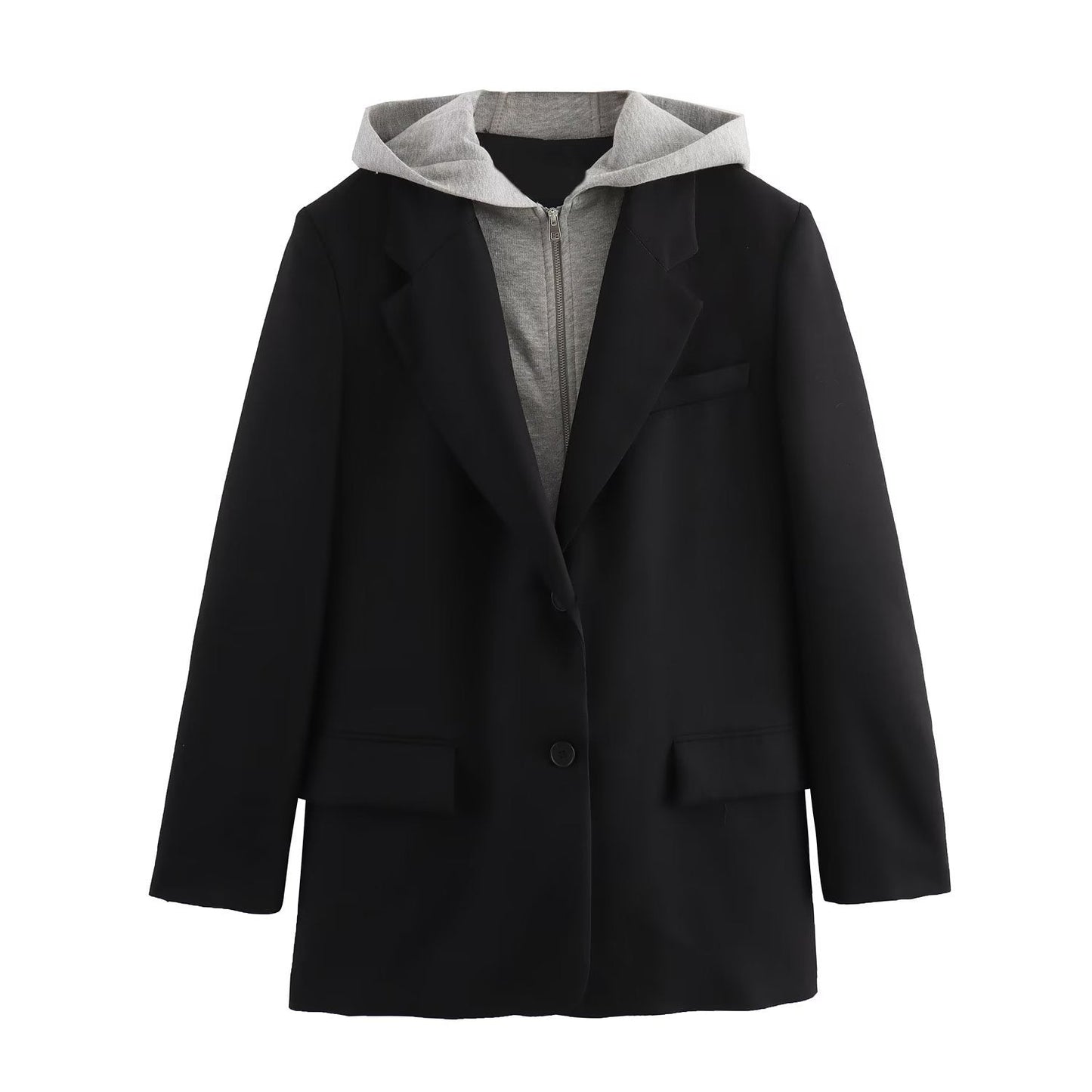 Blazer élégant pour femme avec capuche amovible moderne