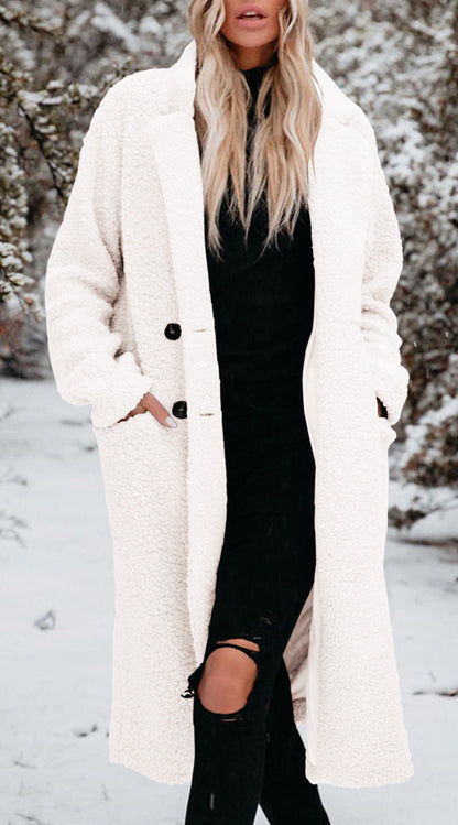 Manteau femme style teddy boutons look élégant