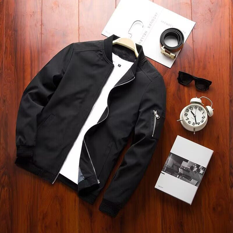 Herren Bomberjacke Modern Sportlich Mit Taschen - IdealeKleiden