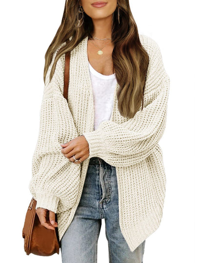 Gilet tricoté pour femme, style ample et confortable