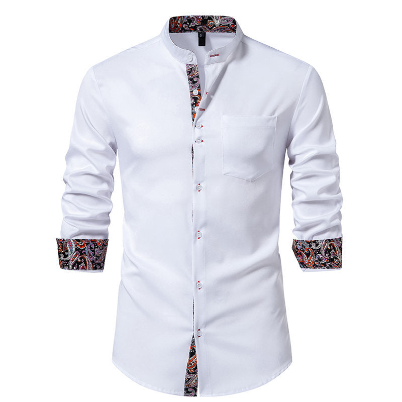 Chemise Homme Manches Longues Design Paisley Moderne