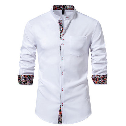 Chemise Homme Manches Longues Design Paisley Moderne