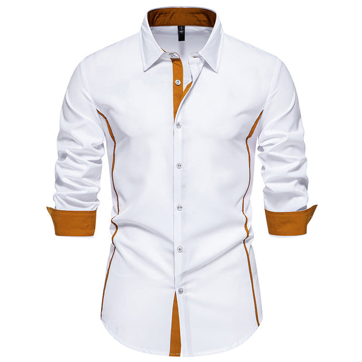 Chemise homme manches longues Coupe Moderne Coutures Contrastantes