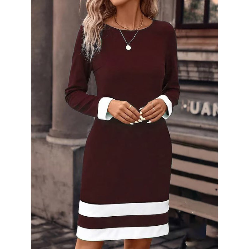 Robe élégante pour femme avec manches contrastantes et design moderne
